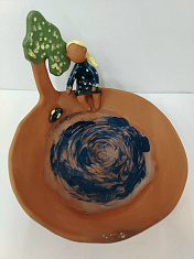 Декоративная тарелка "На пруду"