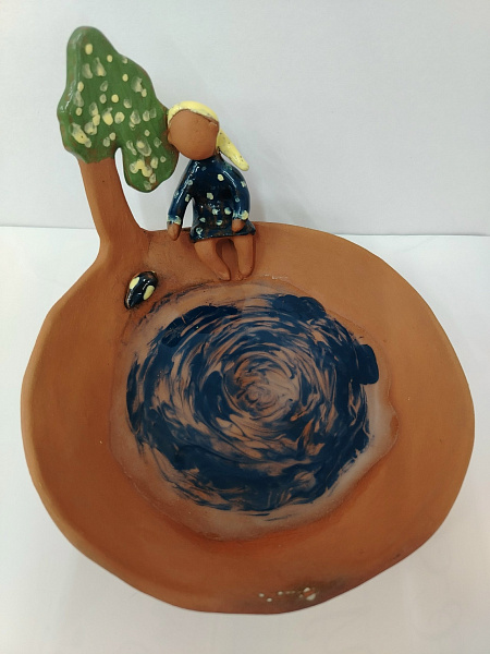 Декоративная тарелка "На пруду"