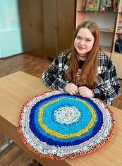 Вязаный коврик своими руками