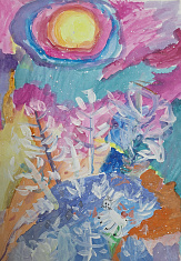 "Зайчишка в зимнем лесу"