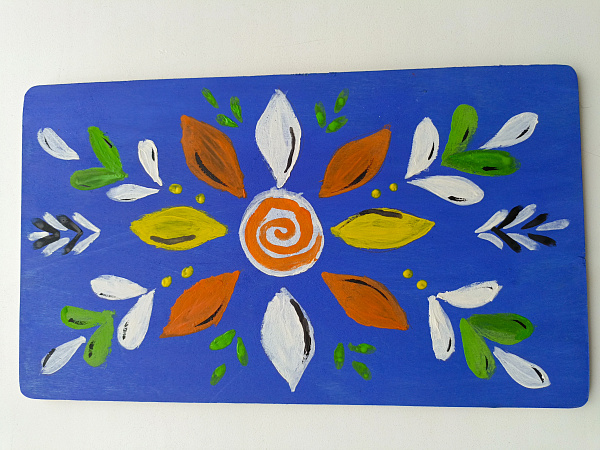 Роспись доски Обвинской росписью