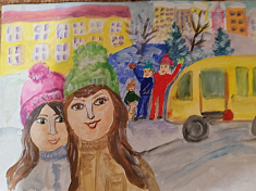 "Мы с подружкой гуляем во дворе"