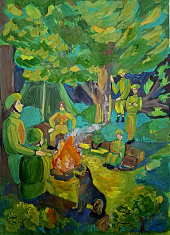 На привале у костра