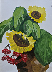 Натюрморт с подсолнухами