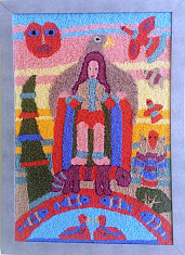 Крылатая богиня с орлом на плечах