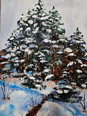 Ели на закате