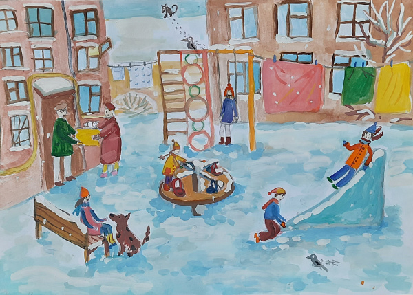 Зимой во дворе  