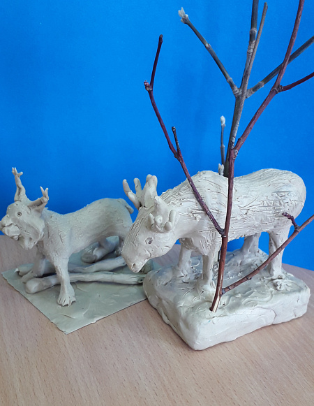 "Животные пермского края" скульптурный пластилин  13 см.