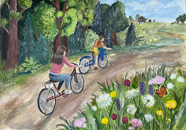 "Прогулка с мамой на велосипедах"