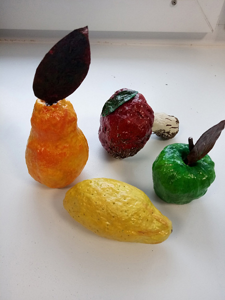 Набор ватных игрушек "Фрукты, ягоды, грибочки"