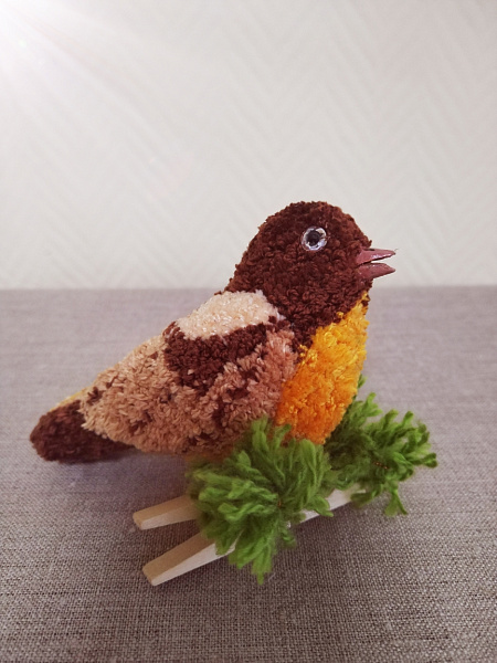 Новогодняя игрушка "Птичка на ветке"