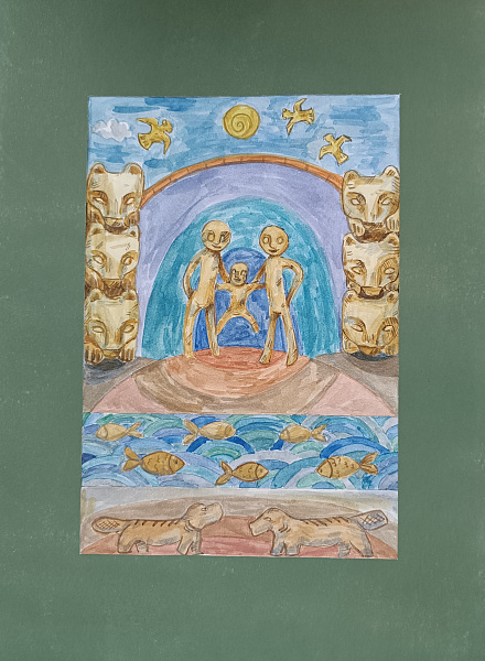 "Семья" по мотивам пермского звериного стиля