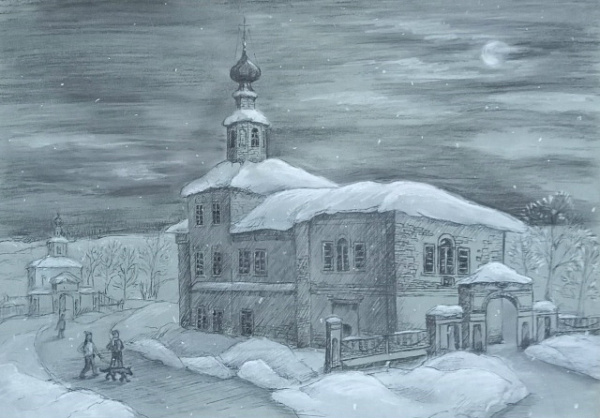 Чердынь. Серебрится зимний вечер.