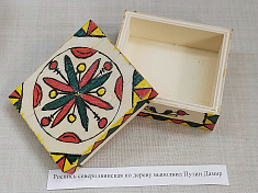 Шкатулка деревянная, роспись северодвинская