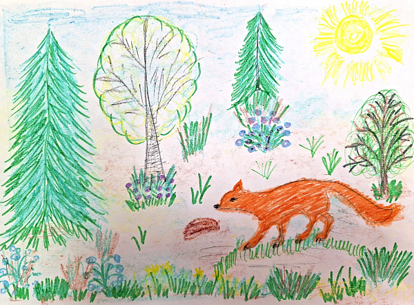 Лисичка в лесу