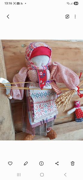  Самодельная,тряпичная кукла в национальном костюме