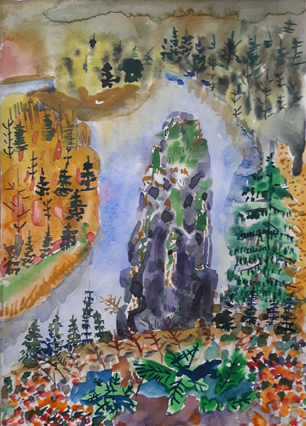 "Мой Пермский край. Скала "Чёртов палец на р. Усьва"