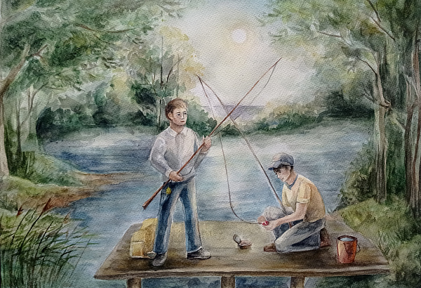 На рыбалке с другом