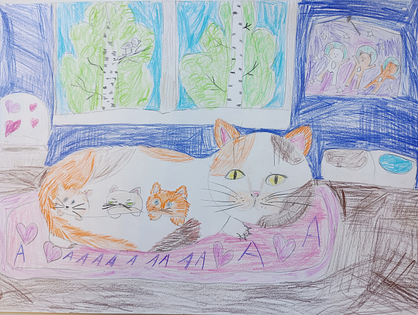 "Кошка с котятами"